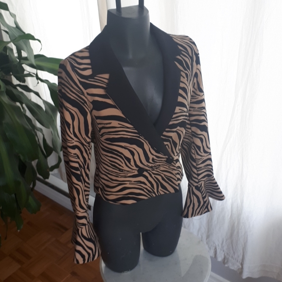 Animal print Blazer with flared sleeves - Picture 2 of 6
